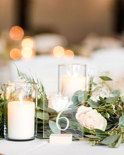 White Candle Centerpiece